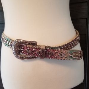 B.B. Simon crystal studded Belt size Large
